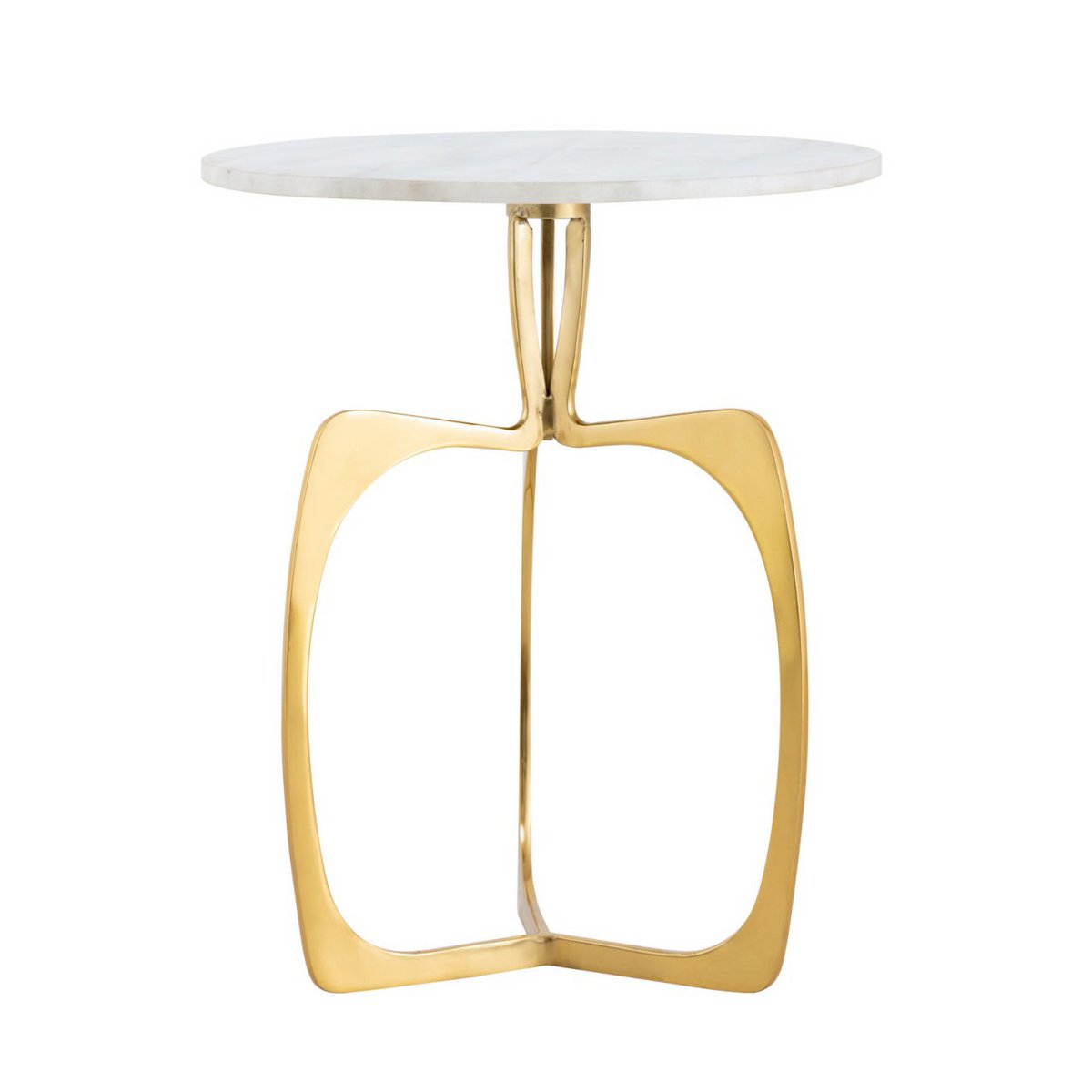 Bijzettafel metaal rond ø 45 x 56 cm siertafel marmer Sohoo frame zilver of goud