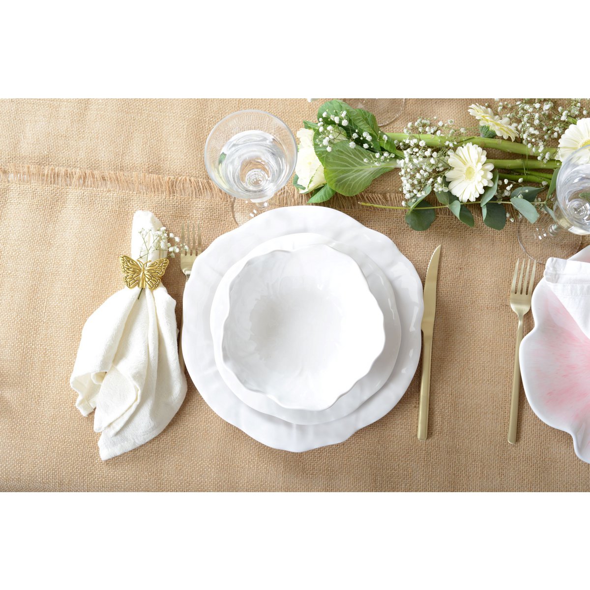 Witte holle plaat in melamine 17,5x17,5x5cm