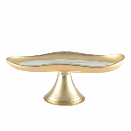 Cakebeschaal goud te voet klein model 27,5x14.5x10cm