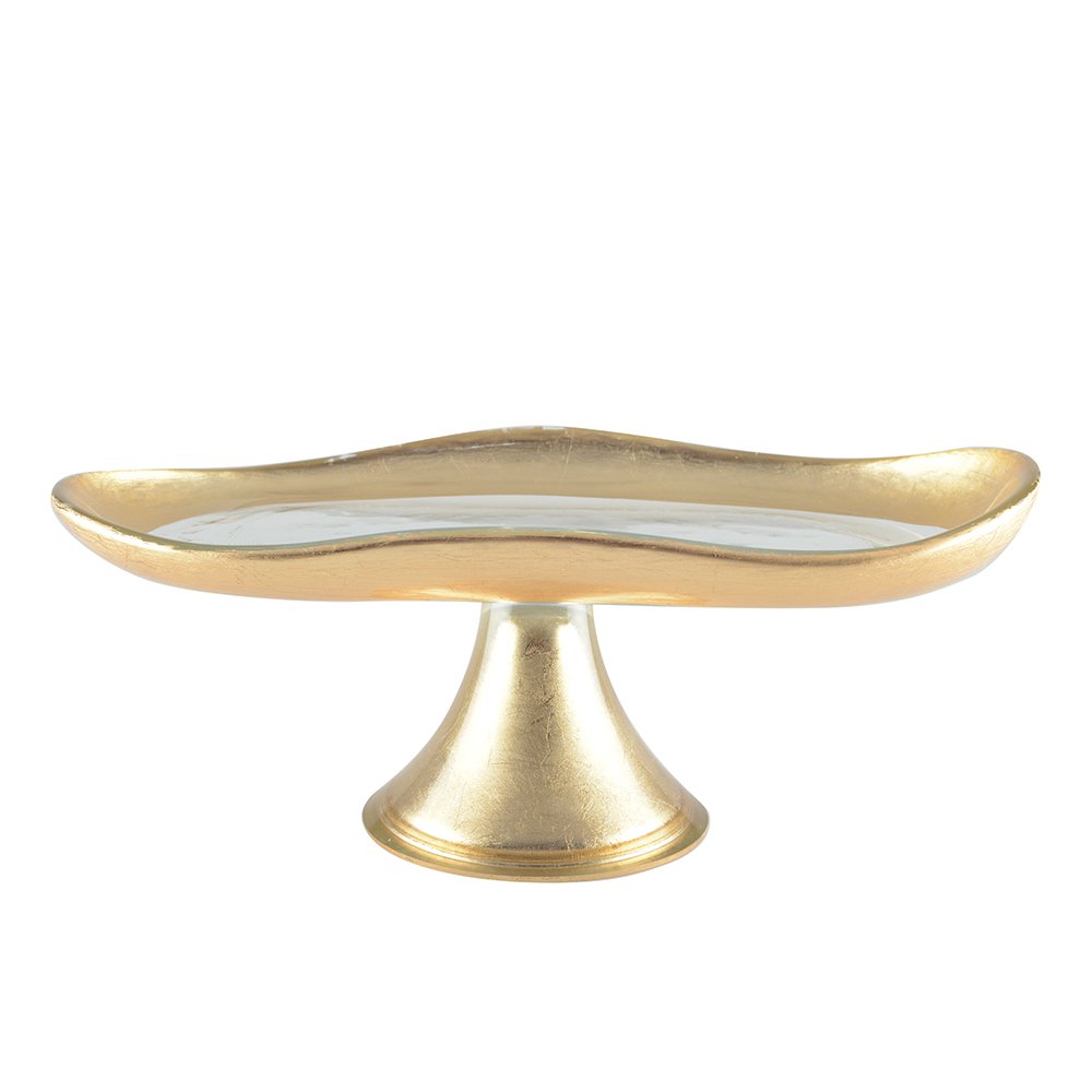 Cakebeschaal goud te voet klein model 27,5x14.5x10cm