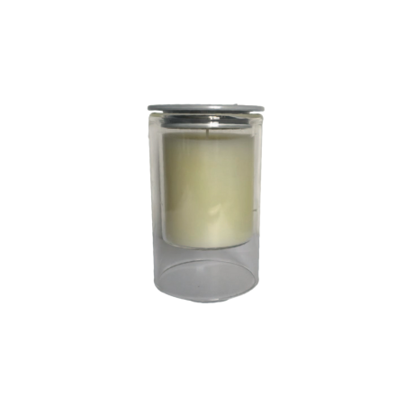 Witte kaarsen musc parfum 7x11.3 cm