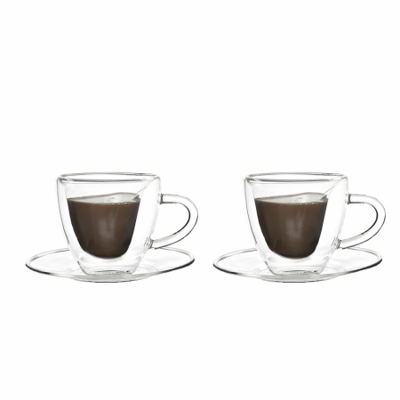 Dubbele wandbekers koffie in hart 150 ml - veel 2