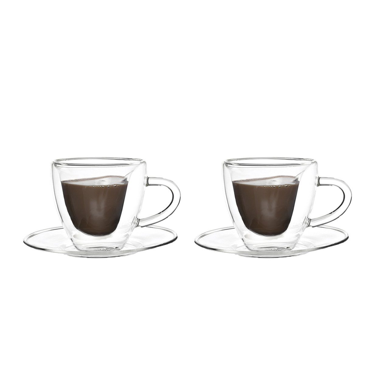 Dubbele wandbekers koffie in hart 150 ml - veel 2
