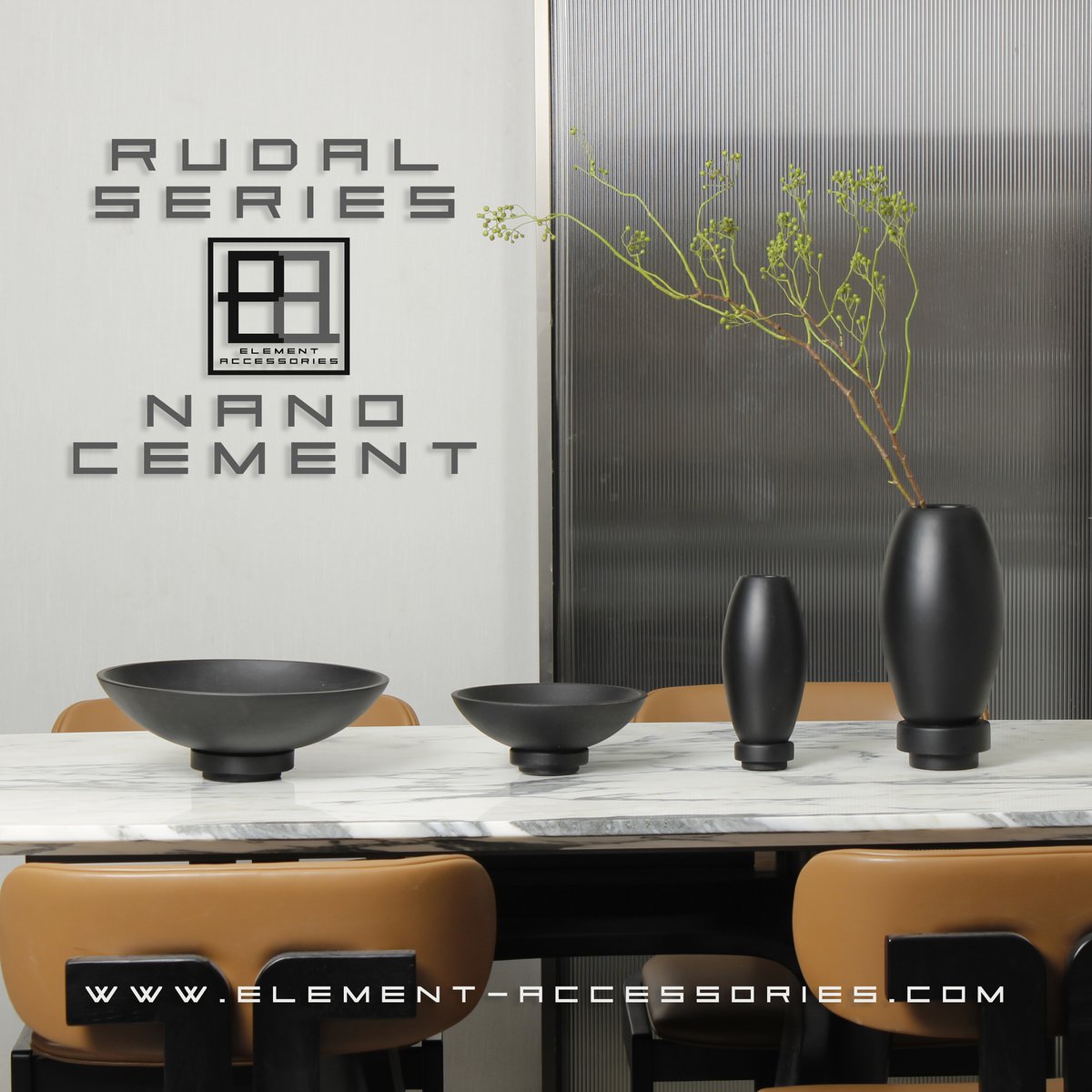 Moderne vaas van nanocement, innovatief design. RUD30BK
