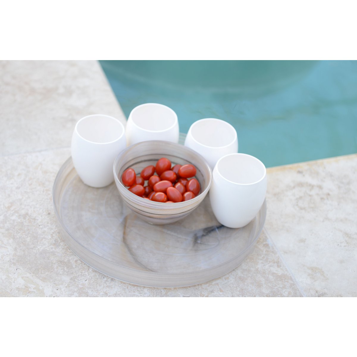 Round Sahara Glass Tray 33x33x3.5cm