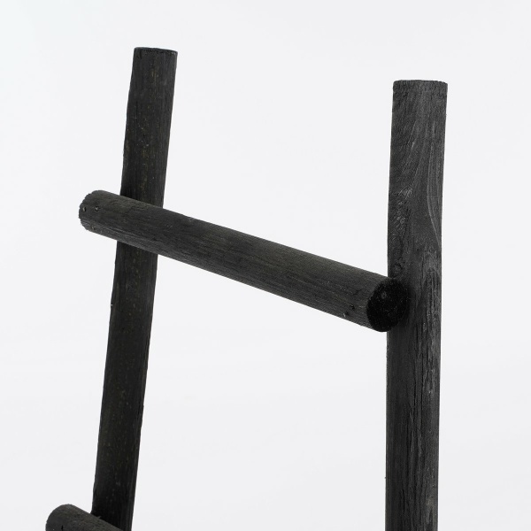 Ladderrek - L29 x B49 x H119 cm - Populierenhout - Zwart