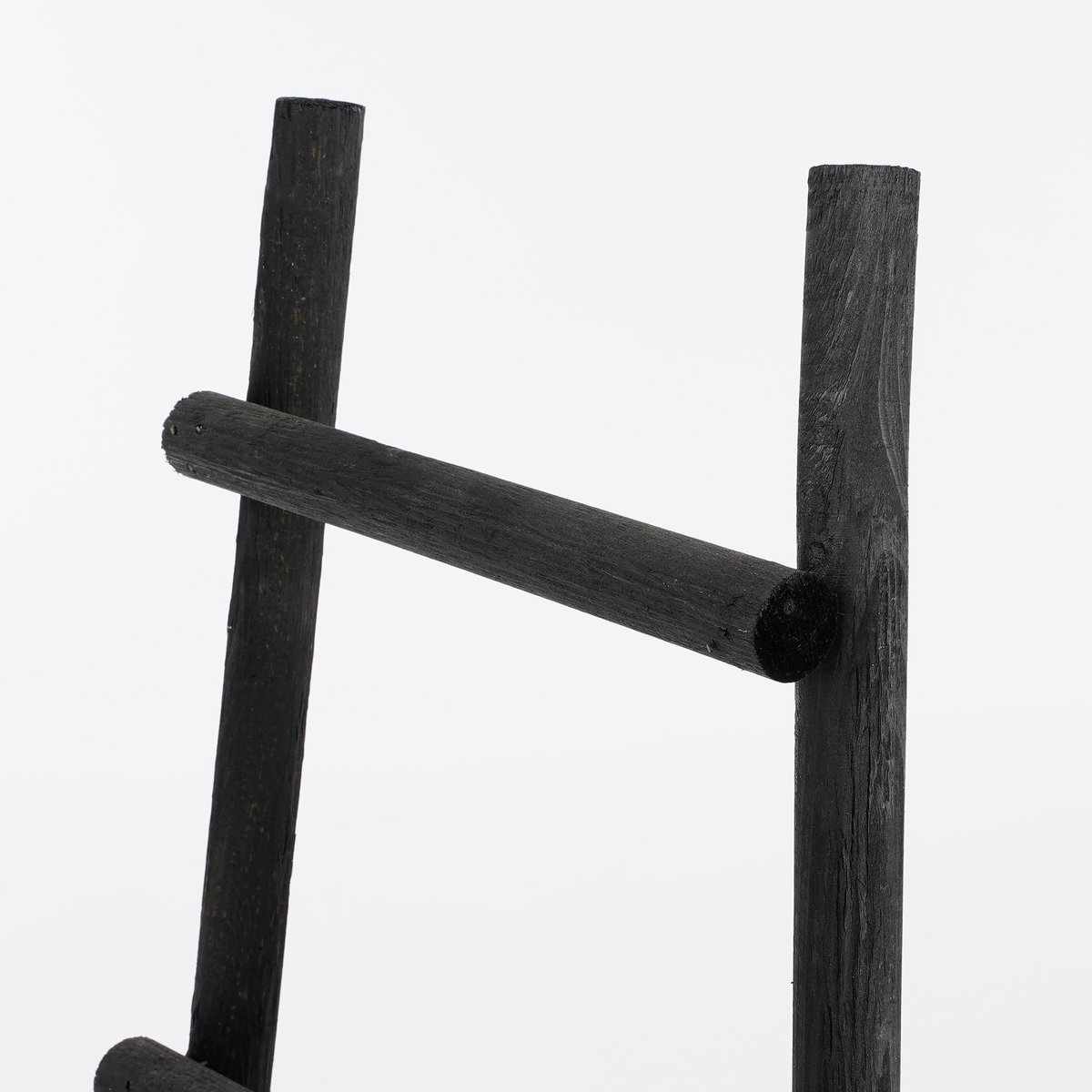 Ladderrek - L29 x B49 x H119 cm - Populierenhout - Zwart