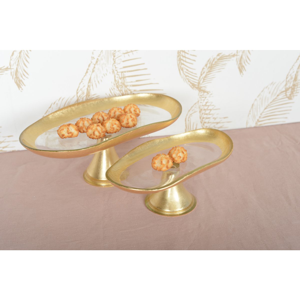 Cakebeschaal goud te voet klein model 27,5x14.5x10cm