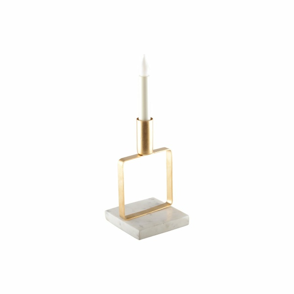 Mat volwassen gouden kandelaar Marble Support H.17 cm