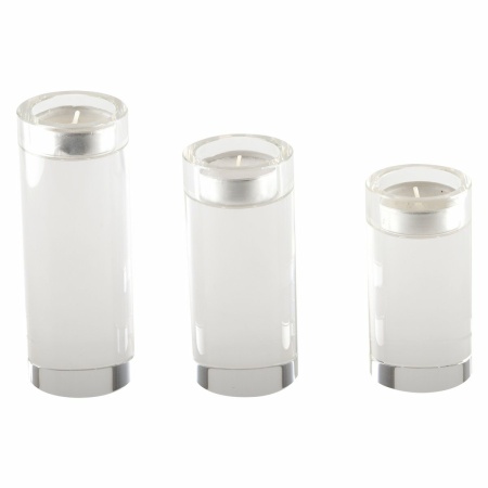 HOGE RONDE GLAZEN KAARSHOUDER H. 10 CM