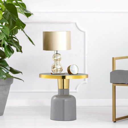 Bijzettafel rond ø 45 H 45 cm Decoratieve tafel Lampentafel Salontafel Glamtafel Metaal en email