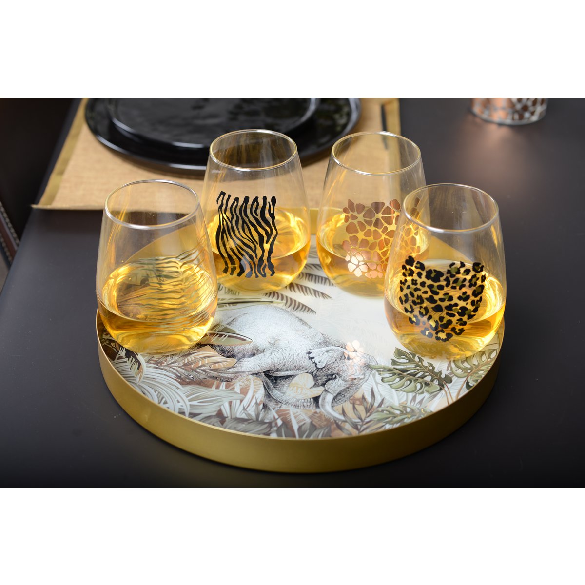 Kenia olifant ronde dienblad