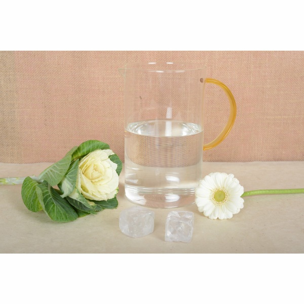 Glazen werper met gele handvat 1.5L