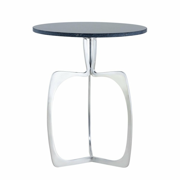 Bijzettafel metaal rond ø 45 x 56 cm siertafel marmer Sohoo frame zilver of goud