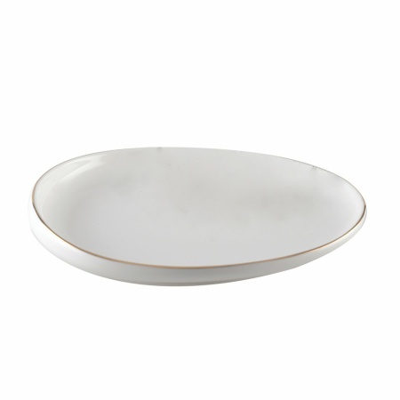 Keramische witte dessertplaat