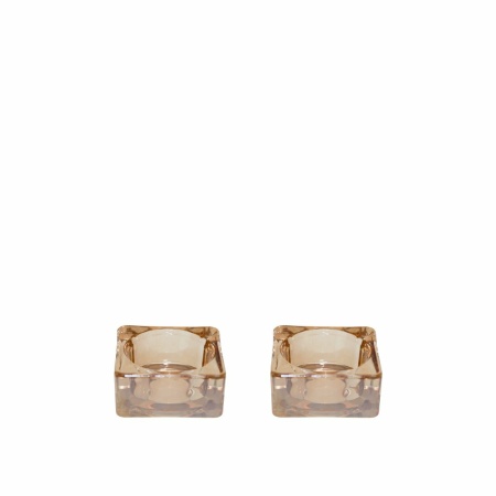 5x5x2.5cm - Set Amber Candlestick
