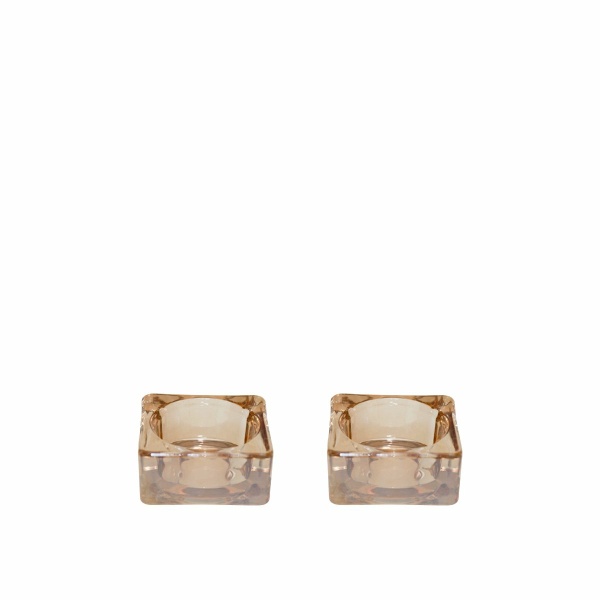 5x5x2.5cm - Set Amber Candlestick