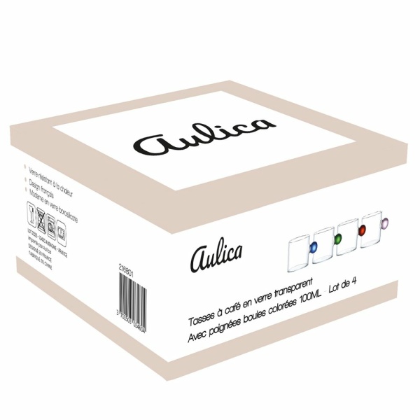 Glazen kopjes met 100 ml gekleurde balgreep - veel van 4
