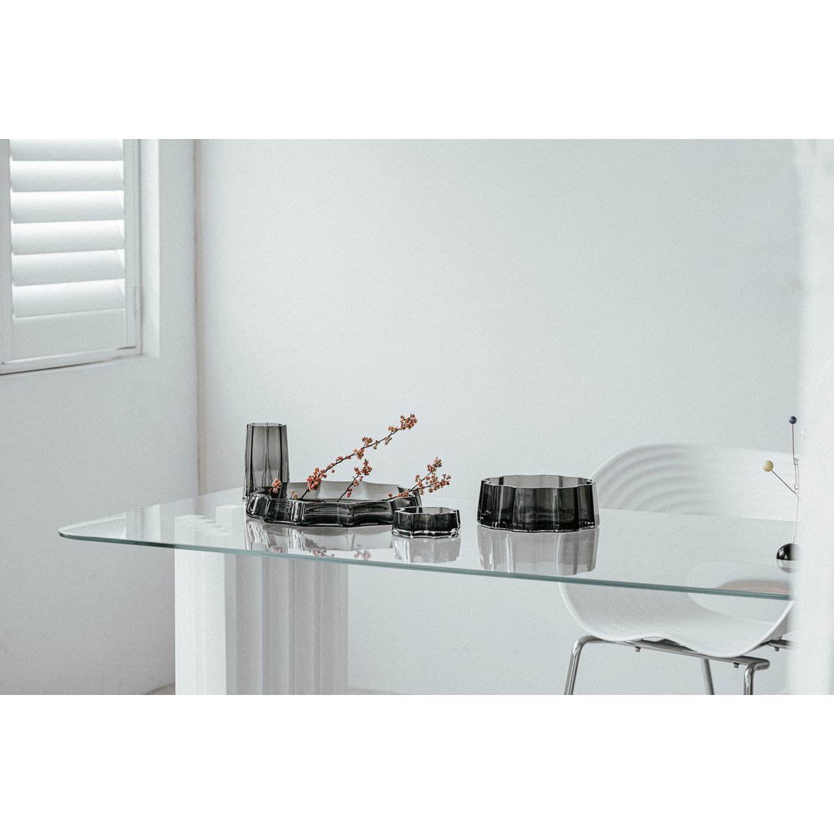 Modern-Klassiek Luxe hoge vaas, stijlvol Belgisch design, LENOX 40 Grijs