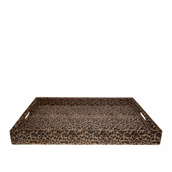 Luipaard rechthoekige lade 42x32x4,5 cm