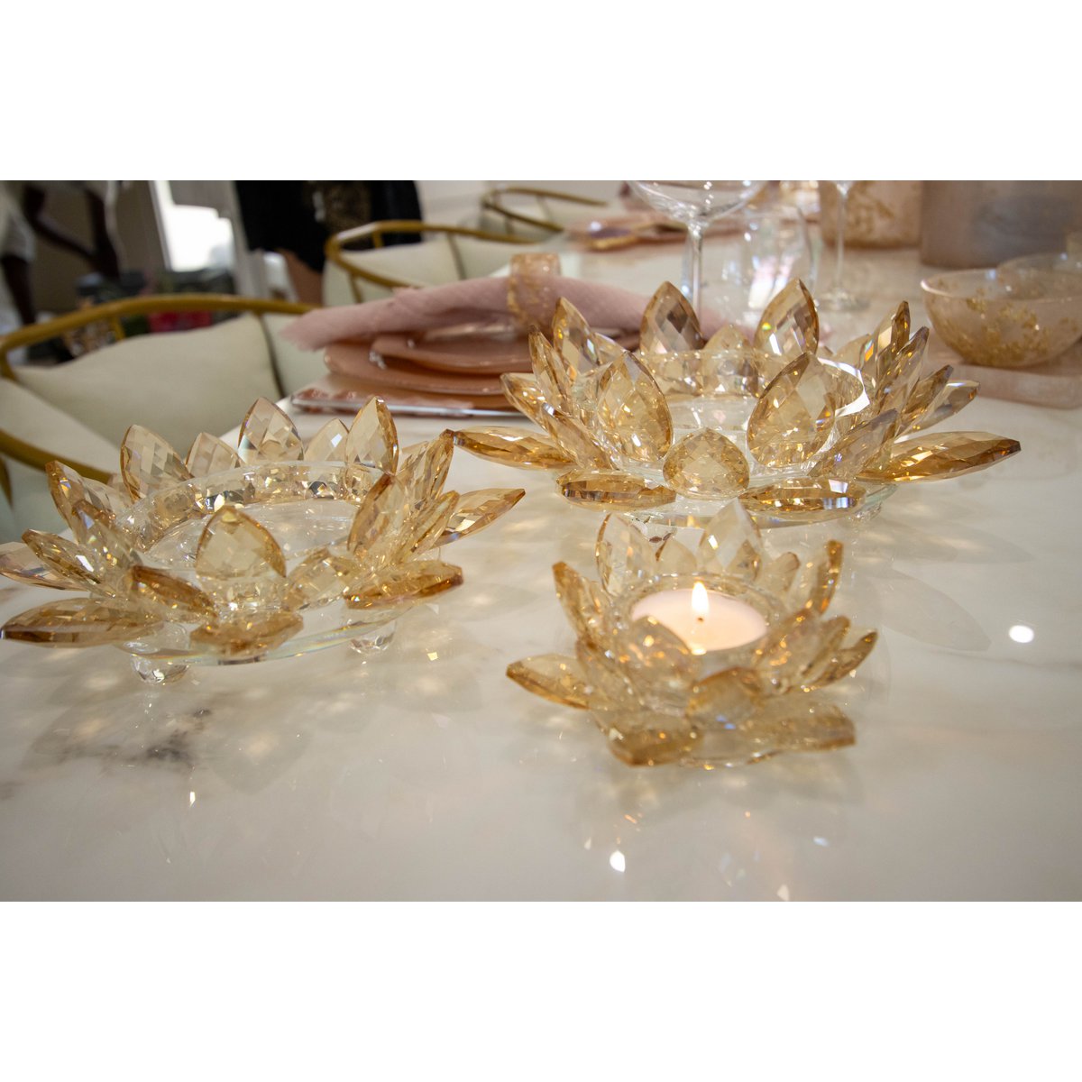 Lotus Amber -knop 11x11x5cm