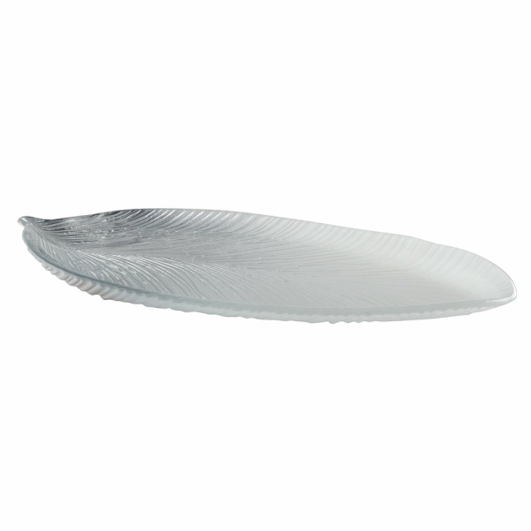 Zilver afgebroken blad groot model 43x20x3,2 cm