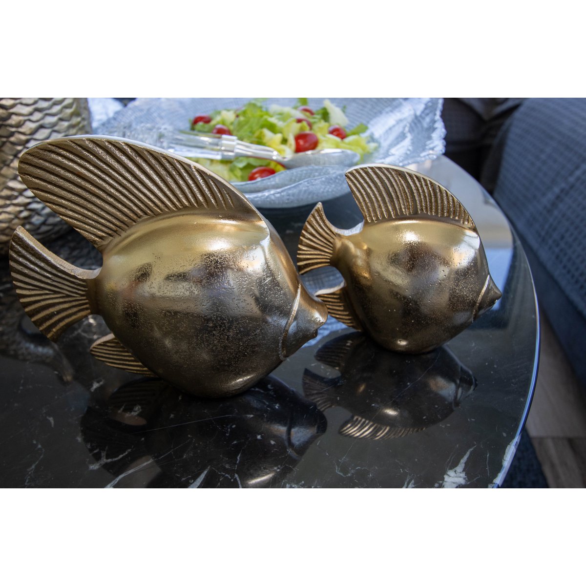 Gouden decoratieve vissen H19,5 cm
