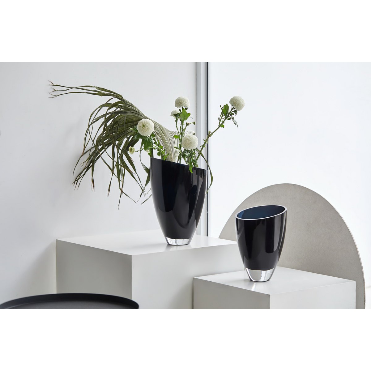 moderne glazen vaas elegant donkerblauw, BULED25IB, 9mm luxe glas