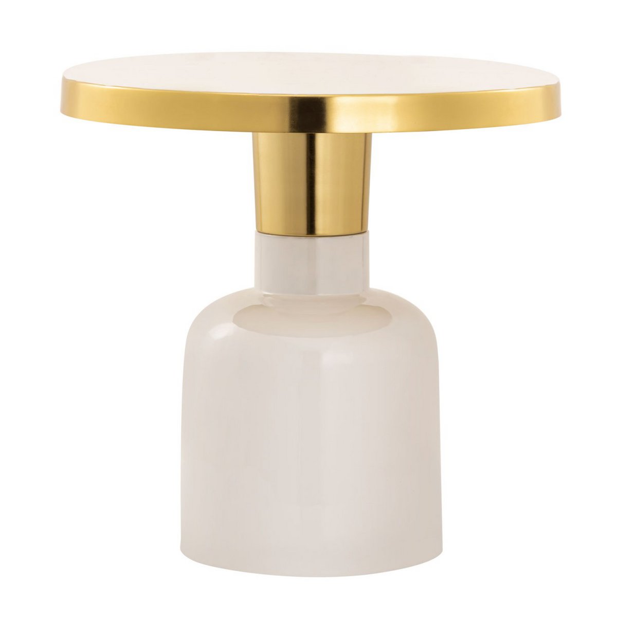 Bijzettafel rond ø 45 H 45 cm Decoratieve tafel Lampentafel Salontafel Glamtafel Metaal en email