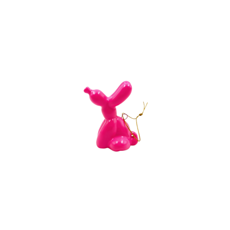 Ornament - Balloon Dog Hanger - Ceramics - Pink -5,5x6,5cm