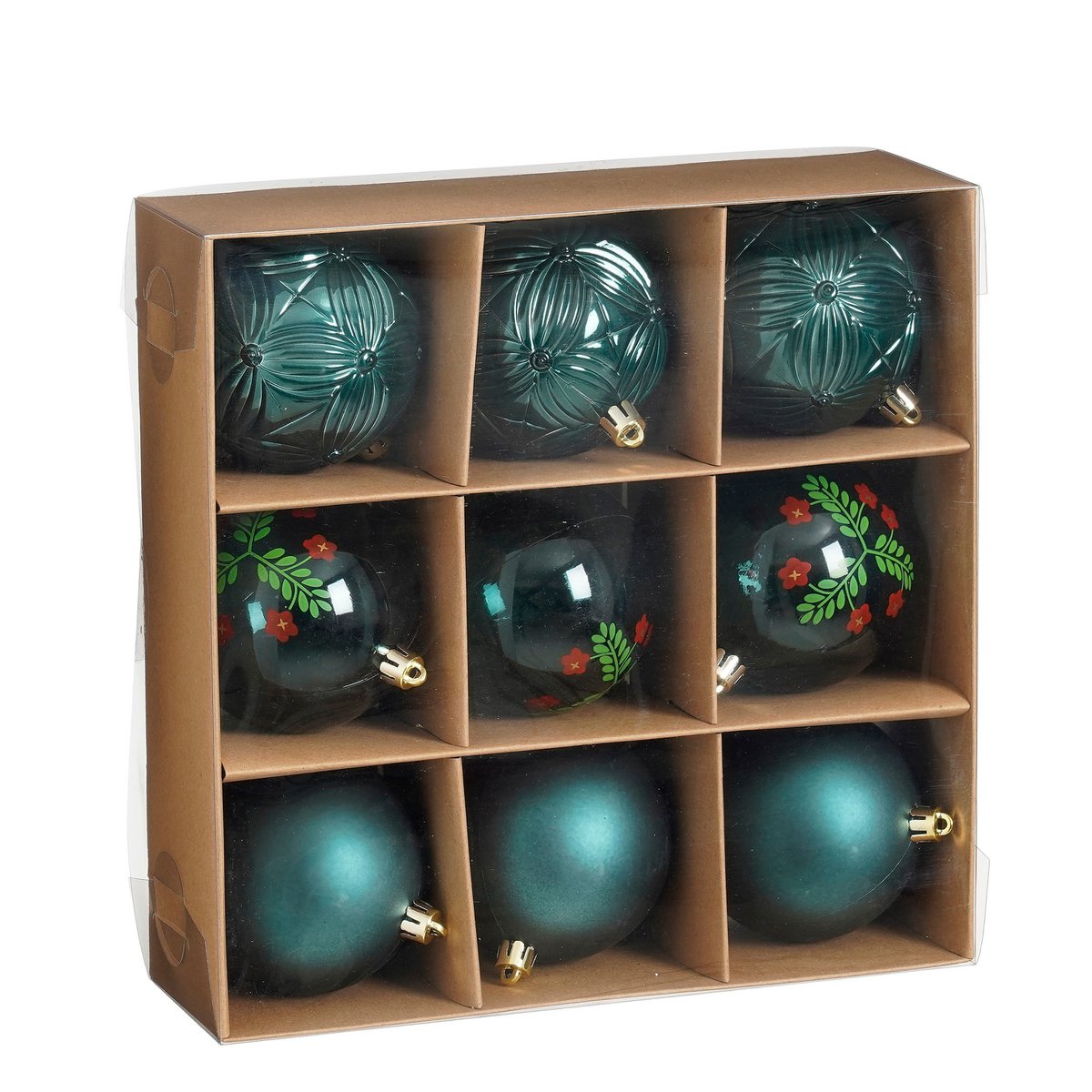 Kerstballen Set - 9 Stuks - Ø8 cm - Onbreekbaar - Groen