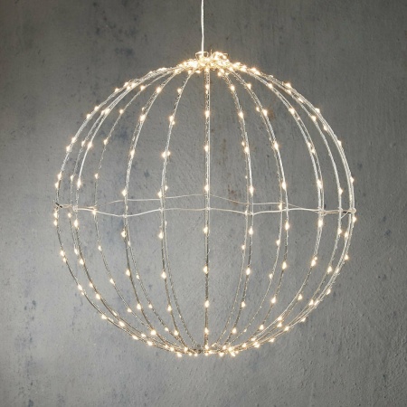 Kerstverlichting Bal met Klassiek Witte LED Lampjes - Ø40 cm - Zilver