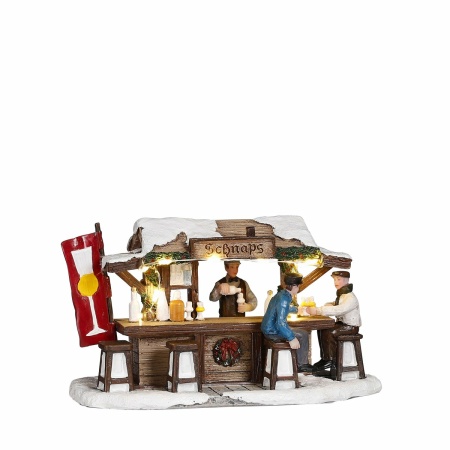 LuVille Kerstdorp Miniatuur Schnaps Markt - L16 x B8 x H9 cm