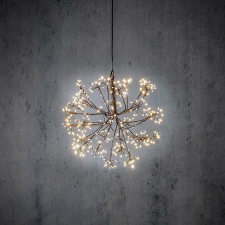Kerstverlichting Bal met Warm Witte LED Lampjes - Ø30 cm - Zwart