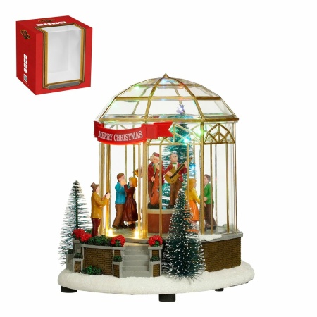 LuVille Kerstdorp Miniatuur Muziekkoepel - L20 x B17 x H21 cm - Meerkleurig