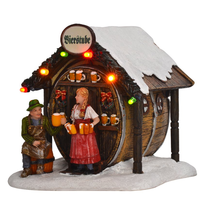 LuVille Kerstdorp Miniatuur Bierstube - L11 x B12 x H12 cm