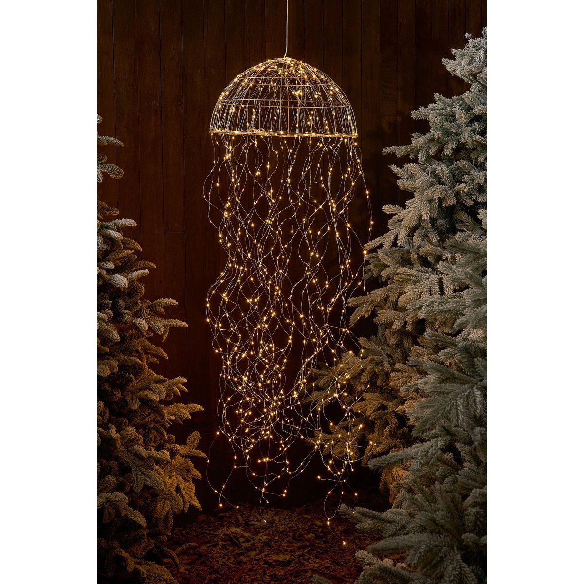 Kroonluchter Kwal met Warm Witte LED Verlichting - H150 x Ø45 cm - Zilver