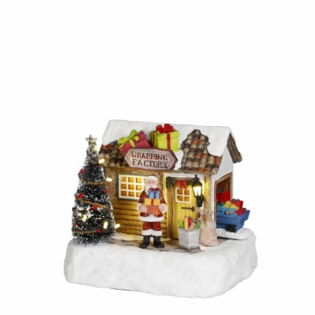 LuVille Kerstdorp Miniatuur Inpakfabriek - L17 x B13 x H14 cm