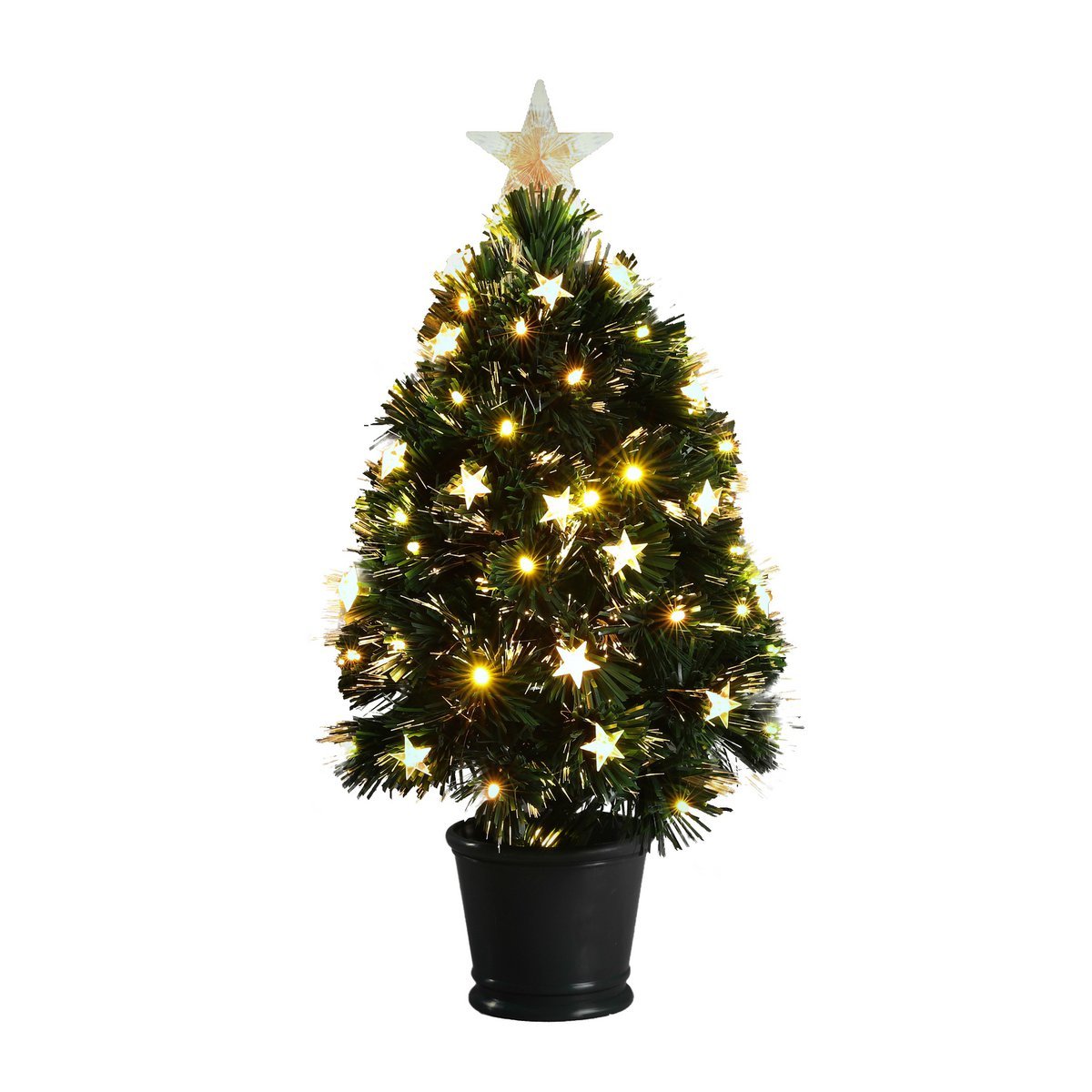 Mercury Kunstkerstboom met Fibre Optic Verlichting - H60 x Ø30 cm - Groen