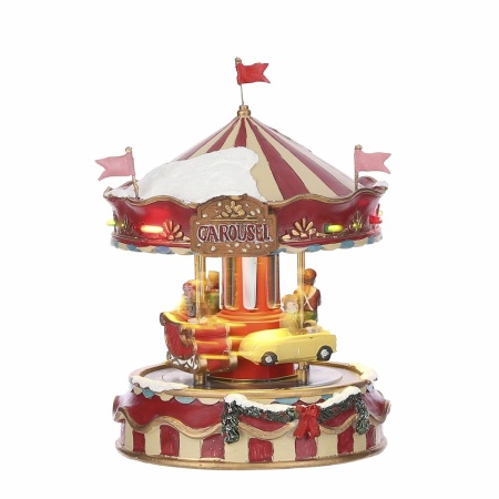 LuVille Kerstdorp Miniatuur Kleine Draaimolen - L13 x B13 x H18 cm