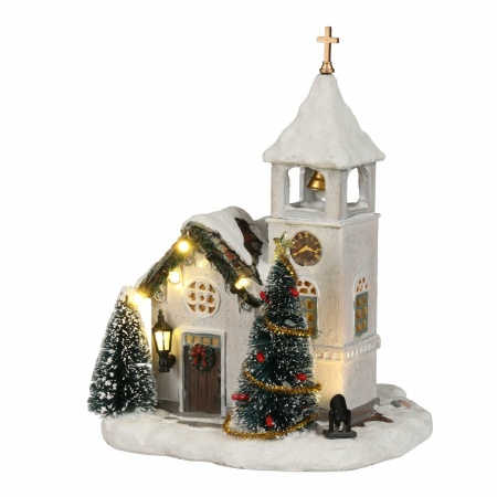LuVille Kerstdorp Miniatuur Kyrka Zweedse Kerk - L14 x B15 x H20 cm