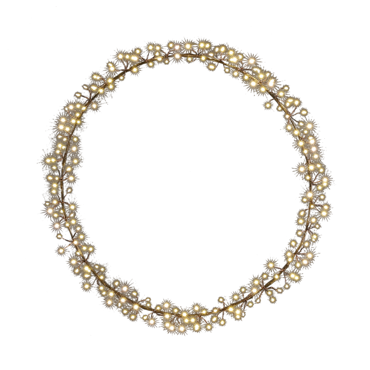 Lichtkrans met Warm Witte LED Verlichting - Ø50 cm - Zwart