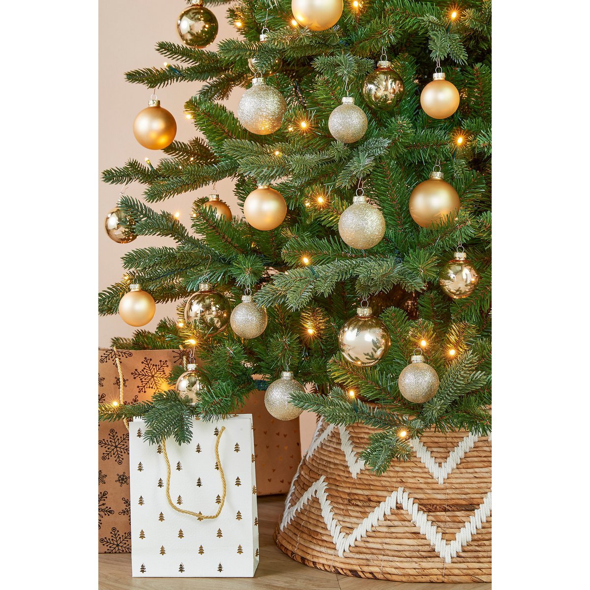 Kerstballen Set - 42 Stuks - Ø7 cm - Glas - Champagne