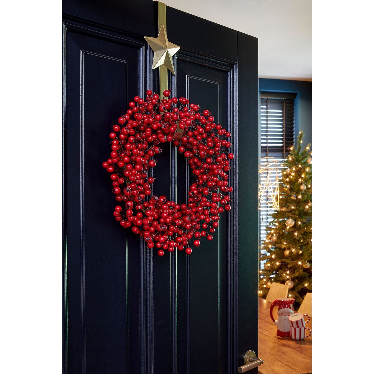 Kerstkrans Bessen - Ø50 cm - Foam - Rood