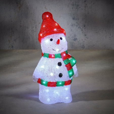 Kerstverlichting Buiten Sneeuwpop - L20 x B15 x H35 cm - Meerkleurig