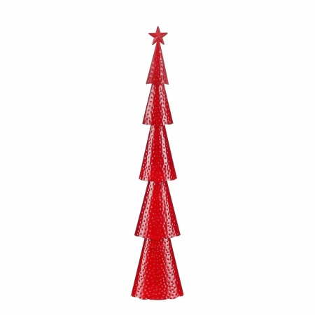 Decoratie Kerstboom - L18 x B9 x H91 cm - IJzer - Rood