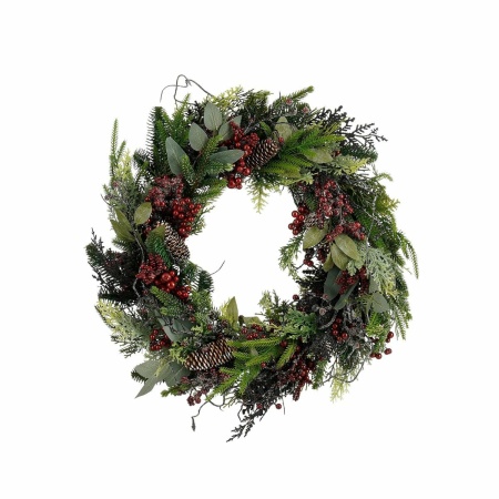 Bodi Kerstkrans met Dennenappels - H13 x Ø50 cm - Bordeaux