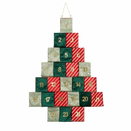Adventskalender - L72 x B1 x H51 cm - Vilt - Groen, Rood