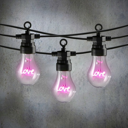 Love LED Lichtsnoer Buiten - L450 cm - Roze