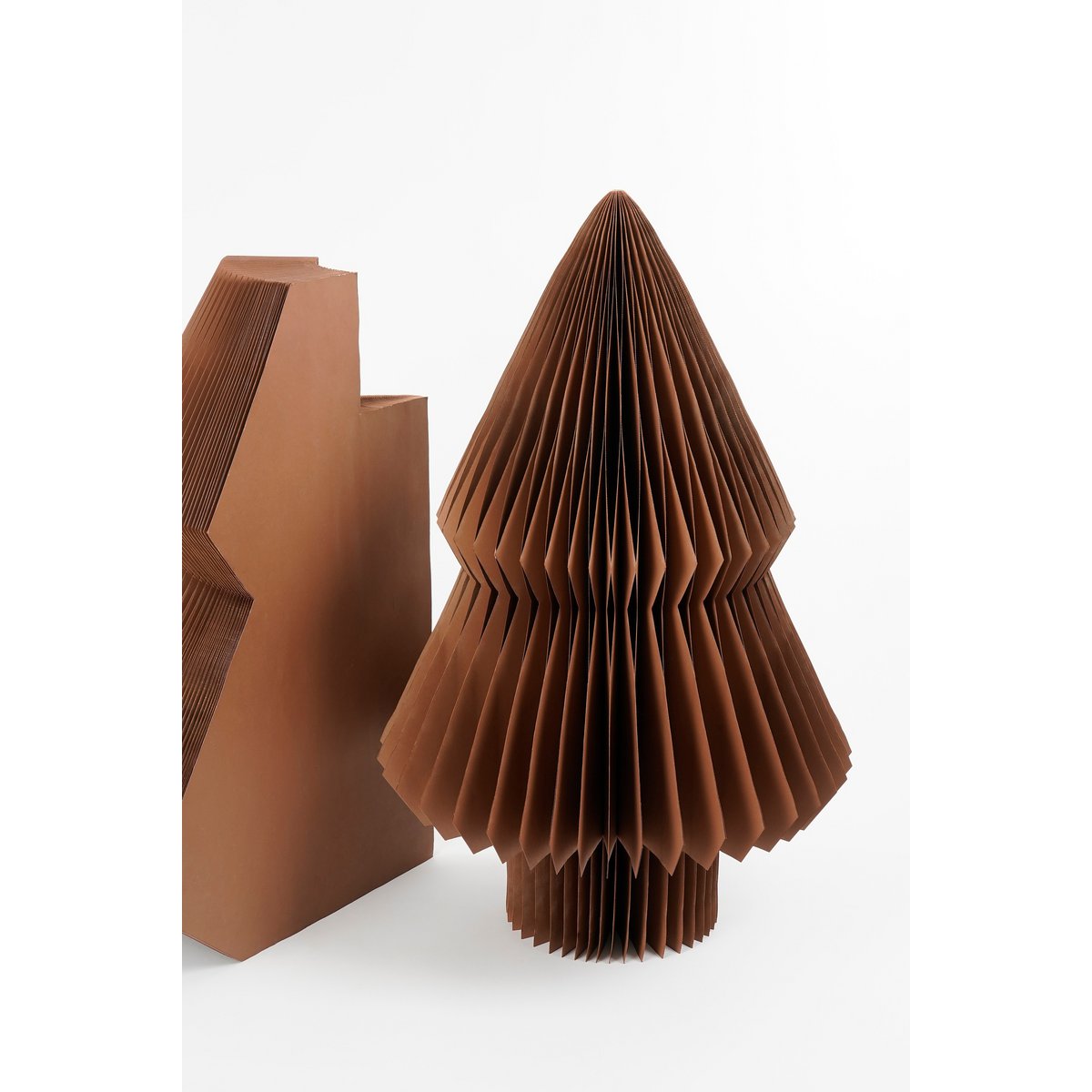 Papieren Kerstboom - Opvouwbare Kunstkerstboom - H152 x Ø104 cm - Kerst Decoratie - Bruin